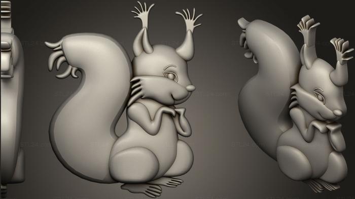 Статуэтки животных (Белка 01, STKJ_1495) 3D модель для ЧПУ станка